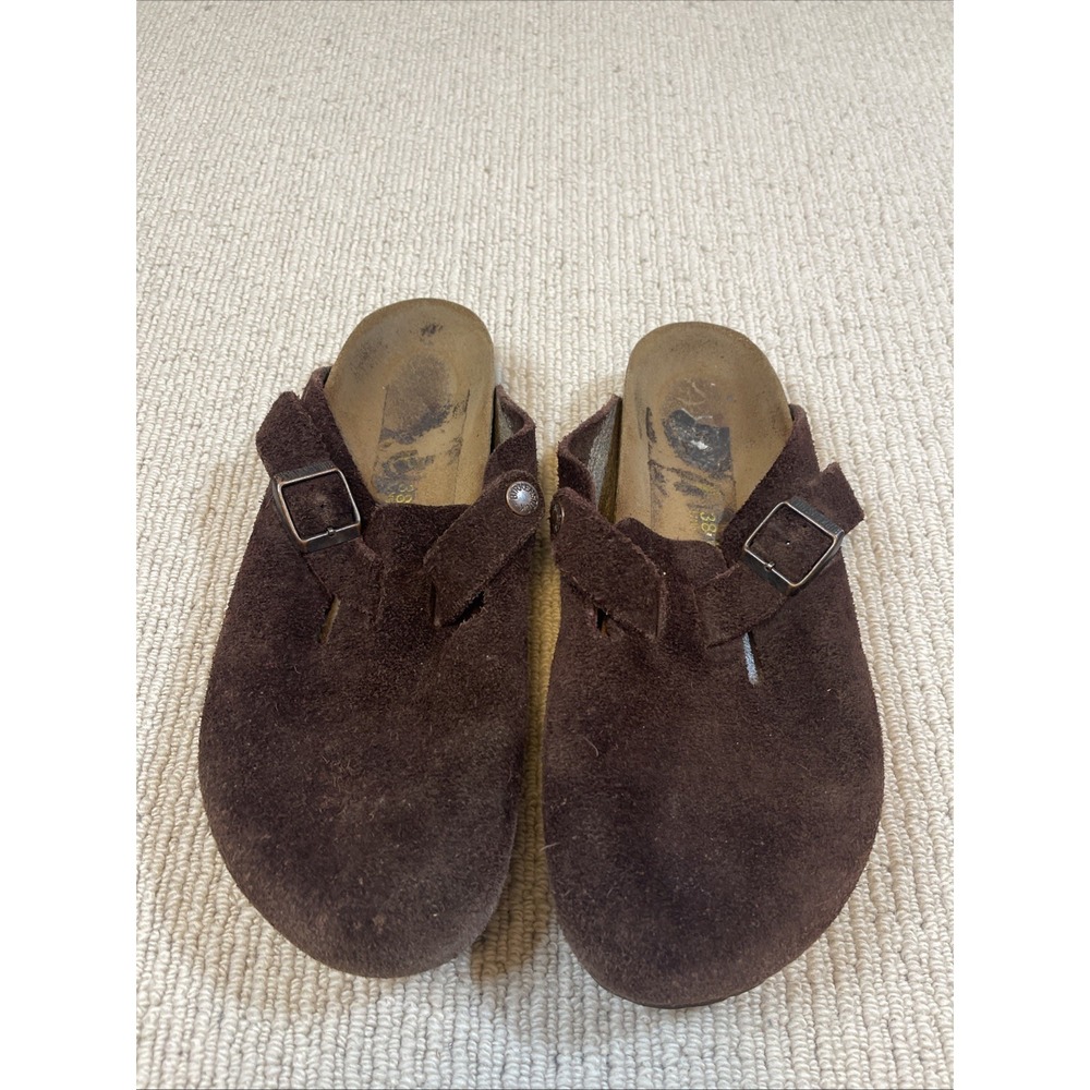 Birkenstock Boston Suede Clog Women's 38 Chocolate Brown